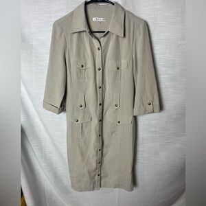 Sandra Darren Structured Dress Military Sgt. Pepper Buttons Old Money